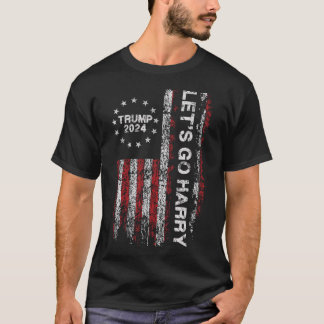 Let's Go Harry Funny Trump 2024 Us Flag Vintage  T-Shirt