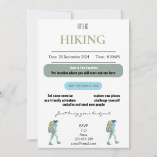 Let's Go Hiking Invitation Card