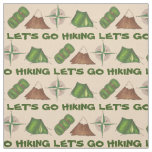 Let's Go Hiking Tent Compass Camping Summer Camp Fabric