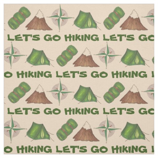 Let's Go Hiking Tent Compass Camping Summer Camp Fabric