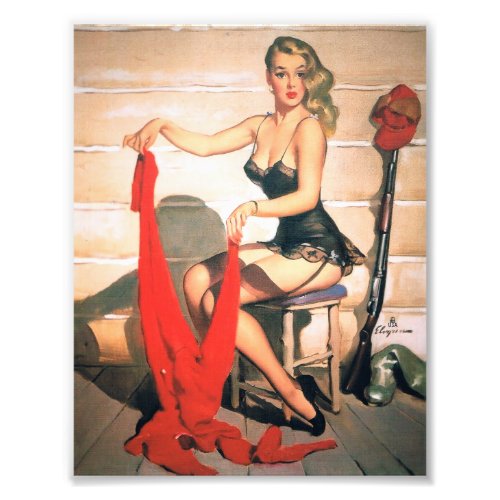 Lets Go Hunting _ Vintage Pin_up Art Photo Print