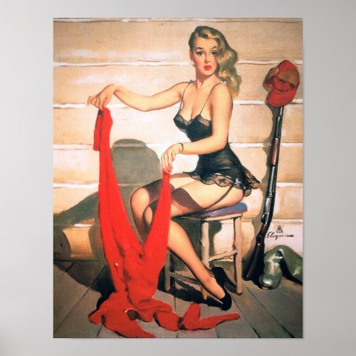 Lets Go Hunting _ Vintage Pin_up Art Poster