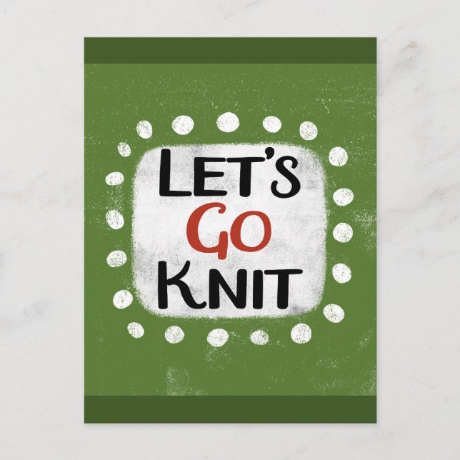 Let's Go Knit Postcard (Front)