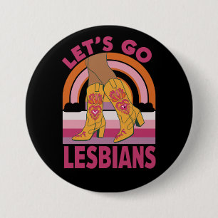 Let's Go Lesbians LGBTQ Pride Month Cowgirl Button