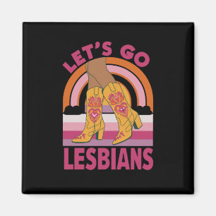 Let's Go Lesbians LGBTQ Pride Month Cowgirl Magnet