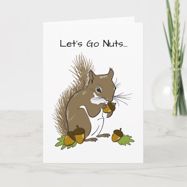 Let's Go Nuts On Each Other - Cheeky Valentine Holiday Card (Front)