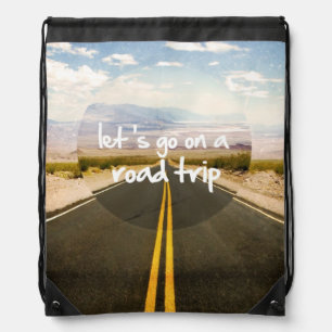 Let's go on a road trip drawstring bag