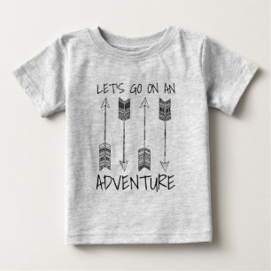 Let's Go On An Adventure Little Guy   Rustic Arrow Baby T-Shirt