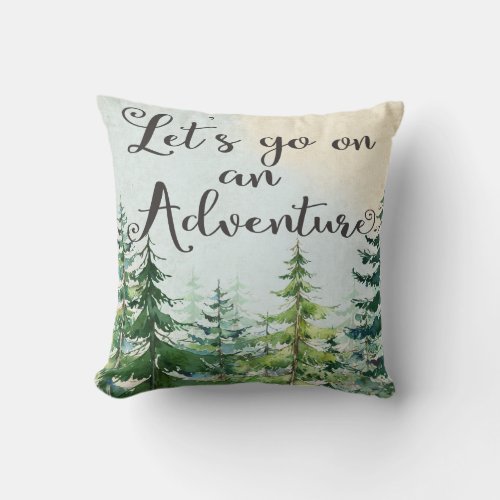 Lets Go On An Adventure Nursery Woodland Pillow