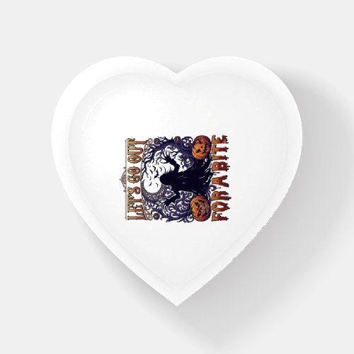 Lets Go Out Bite Ghost Pumpkins Bats Moon Paperweight