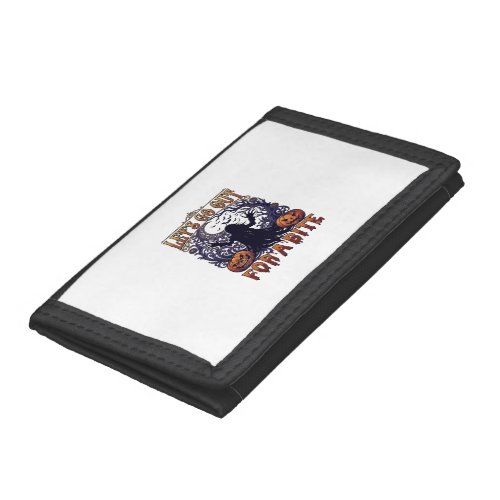 Lets Go Out Bite Ghost Pumpkins Bats Moon Trifold Wallet