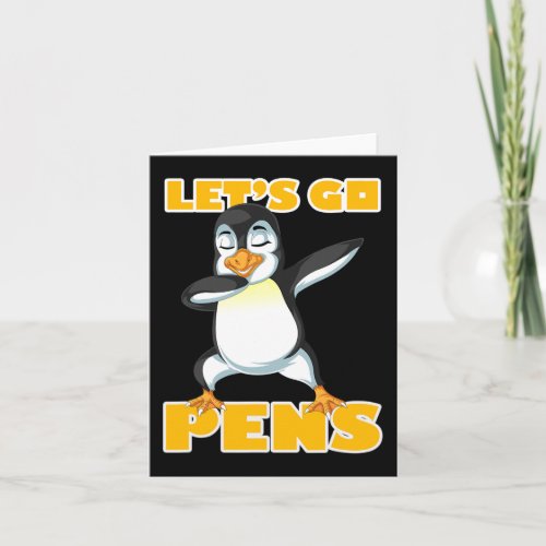 Lets Go Pens Funny Hockey Penguins  Card