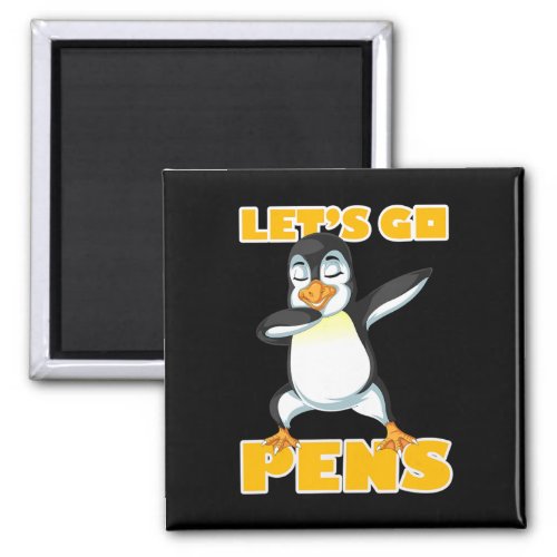 Lets Go Pens Funny Hockey Penguins  Magnet
