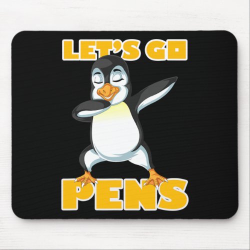 Lets Go Pens Funny Hockey Penguins  Mouse Pad