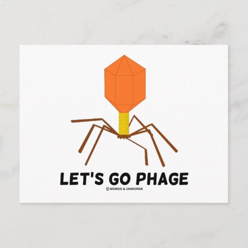 Lets Go Phage Virus Bacteriophage Postcard
