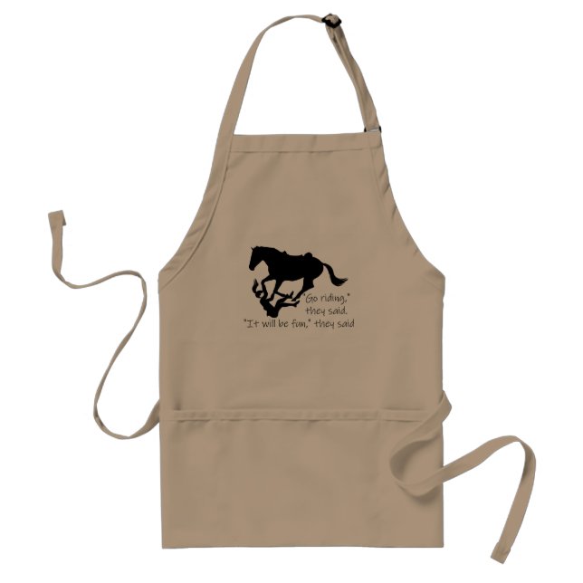 Let's Go Riding Horses Funny Quote Adult Apron (Front)