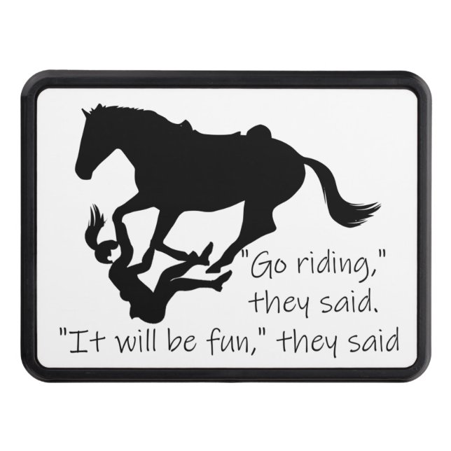 Let's Go Riding Horses Funny Quote Hitch Cover (Front)