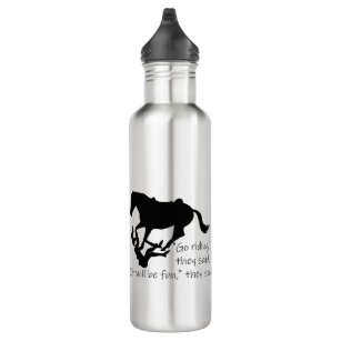 Let's Go Riding Horses Funny Quote Stainless Steel Water Bottle