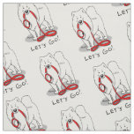 Let&#39;s Go! Samoyed &amp; leash Fabric