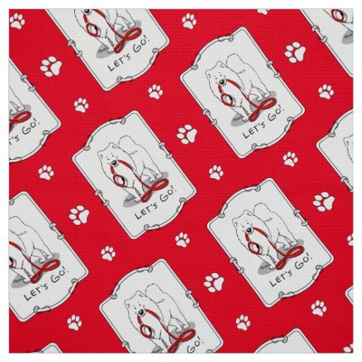 Let's Go! Samoyed & leash Fabric