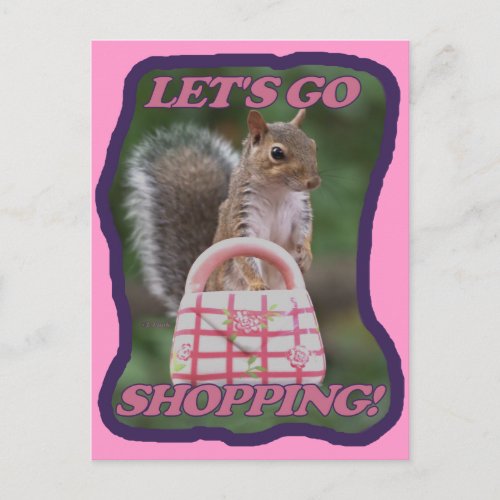 Lets Go Shopping Postcard