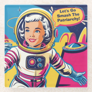 Let's Go Smash The Patriarchy Feminist Glass Coaster
