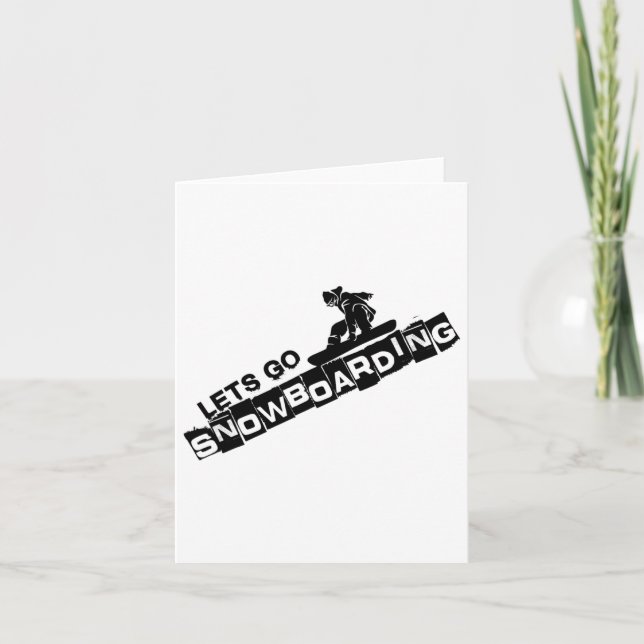 Let's Go Snowboarding Snowboard Snowboarding Gift  Card (Front)