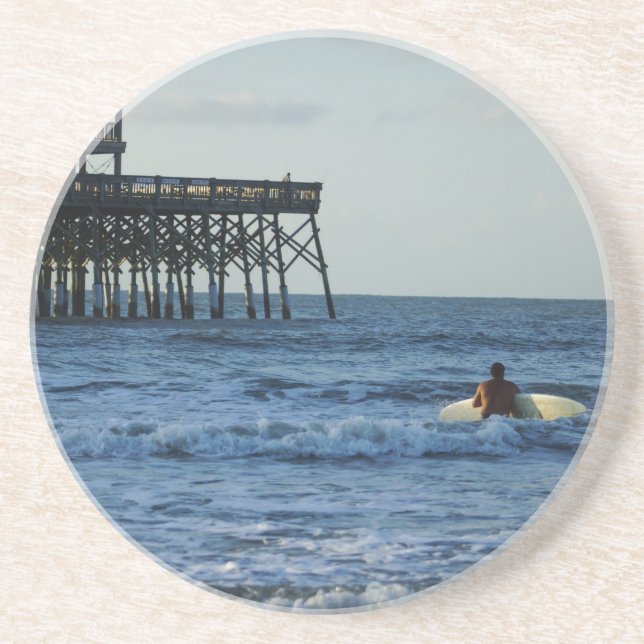 Let's Go Surfing Drink Coaster (Front)