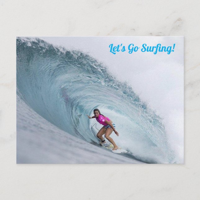 Let's Go Surfing Postcard (Front)