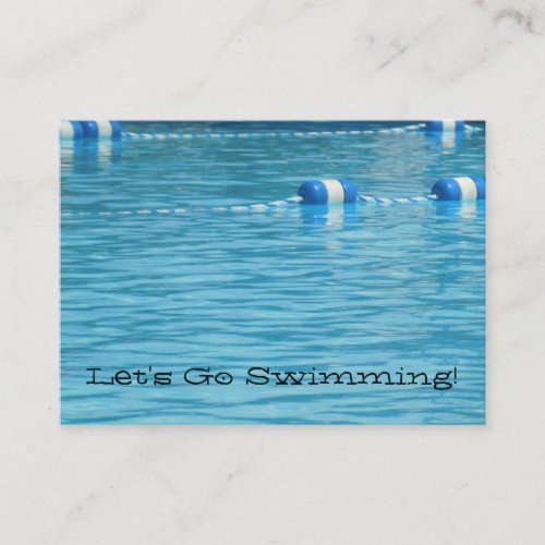 Lets Go Swimming Pool Party Enclosure Card