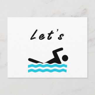Let's Go Swimming Postcard