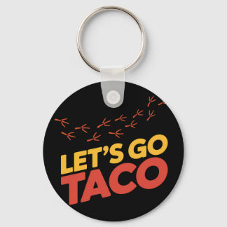 Let's Go TACO Chicken Footprints Keychain