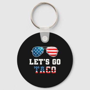 Let's Go Taco Funny 2025 Red White And Blue Sungle Keychain