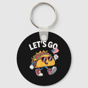 Lets Go Taco Funny Trump Chicken  Keychain