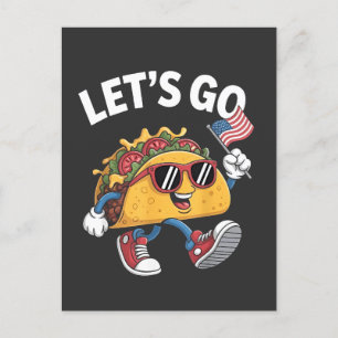 Let's Go TACO Trump 4th Of July Taco Lovers Announcement Postcard