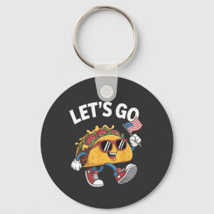 Let's Go TACO Trump 4th Of July Taco Lovers Keychain