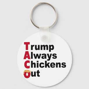 Let's Go TACO Trump Always Chickens Out Keychain