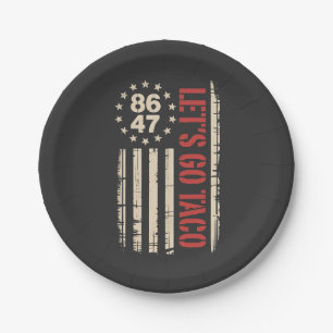 Let's Go TACO Trump Always Chickens Out Paper Plates