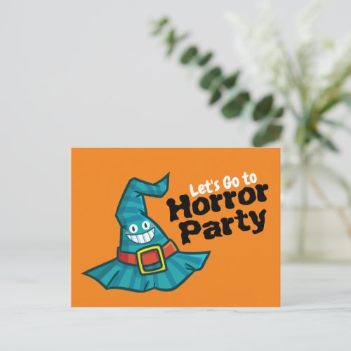Lets Go to Horror Party Postcard