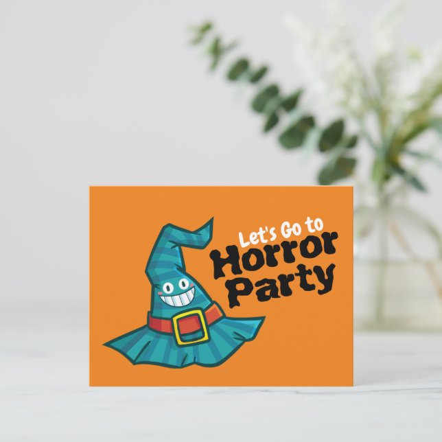 Let's Go to Horror Party Postcard (Standing Front)