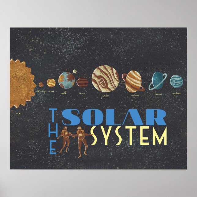 Let's Go To Space Solar System Poster (Front)
