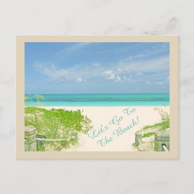 "LET'S GO TO THE  BEACH!"/CARIBBEAN BEACH POSTCARD (Front)