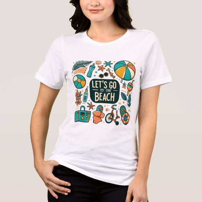 Let's Go To The Beach Summer Fun Tri-Blend Shirt (Front)
