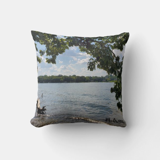 Let's Go To The Lake Throw Pillow (Front)