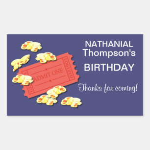 Let's Go To The Movies Rectangle Stickers