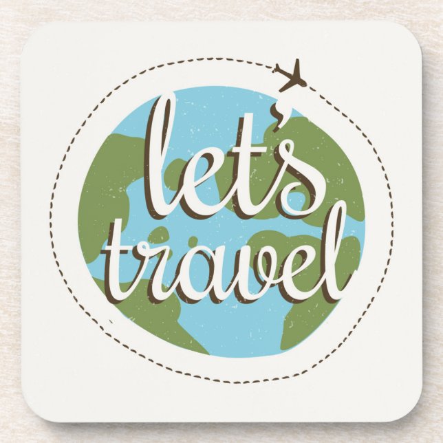 Lets Go Travel Beverage Coaster (Front)