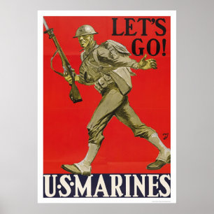 Let's Go! U.S. Marines. Poster