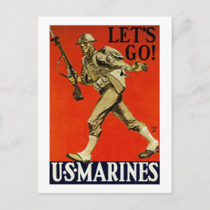 Let's Go! ~ US Marines Postcard