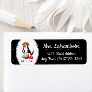 Let's Go! (walk) Beagle Dog (tri color 3) Cute Label