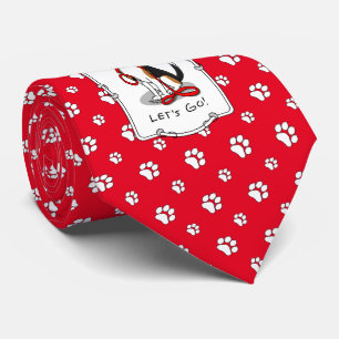 Let's Go! (walk) Beagle Dog (tri color 3) Cute Neck Tie